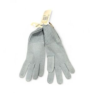 Michael Kors Baby Blue Knit Gloves with side Zipper